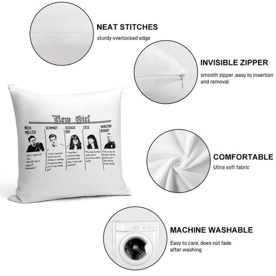 New Girl Soft High-Density Material Throw Pillow