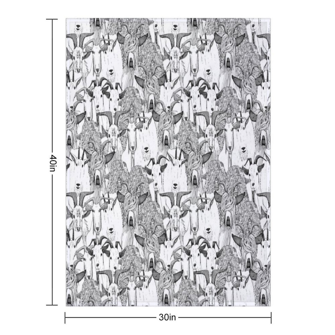 Just Goats Black White Durable Throw Blanket