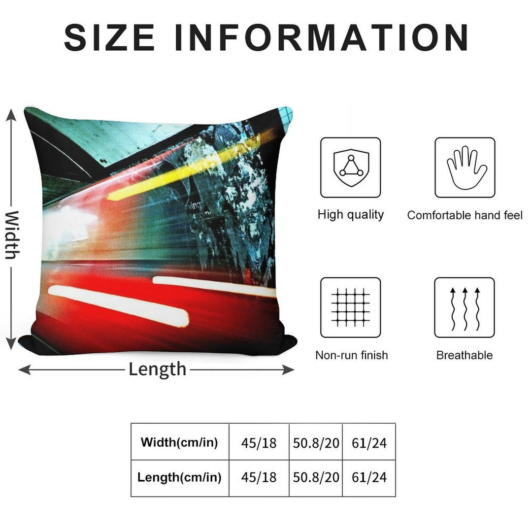 London Underground Soft Hidden Zipper Throw Pillow