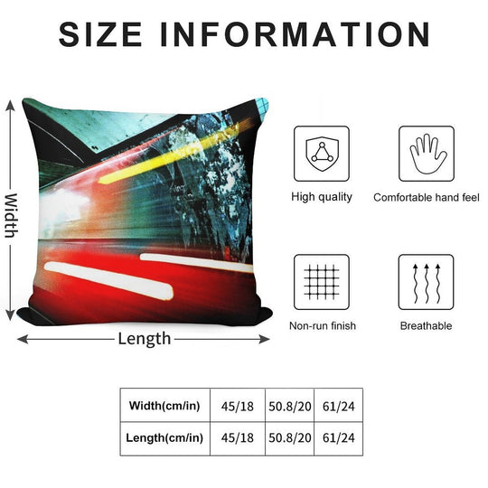 London Underground Soft Hidden Zipper Throw Pillow