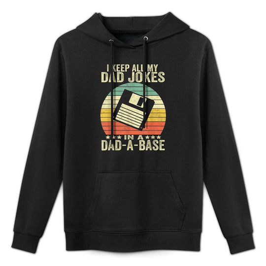 Mens Funny Dad Jokes in Dad-a-base Vintage for Father's Day Customizable Surface Hoodie