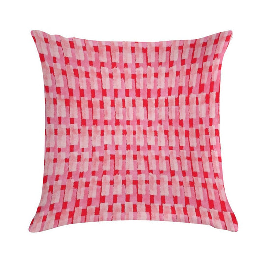 Pink And Red, Brush Strokes, Geometric Soft Hidden Zipper Throw Pillow