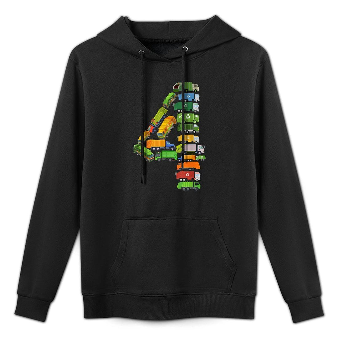 Garbage Truck Themed 4th Birthday Party 4 Year Old Boys Kids All-Day Comfort Hoodie