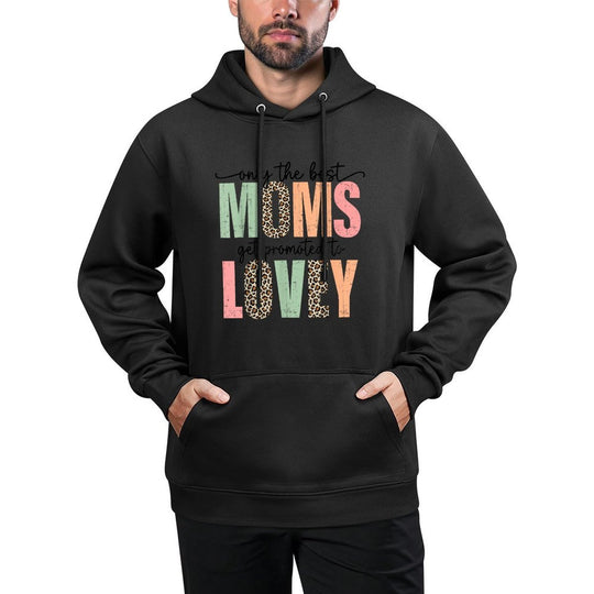 Best Moms Get Promoted to LOVEY Leopard Mother&#39;s Day Durable Construction Hoodie