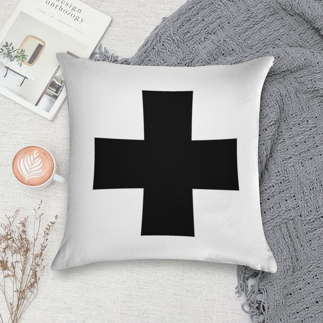 Swiss Cross in Black Soft Style Accent Throw Pillow
