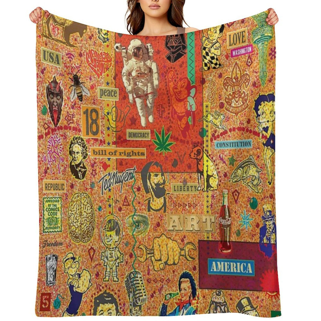 Character Collage-1 Comfort Throw Blanket