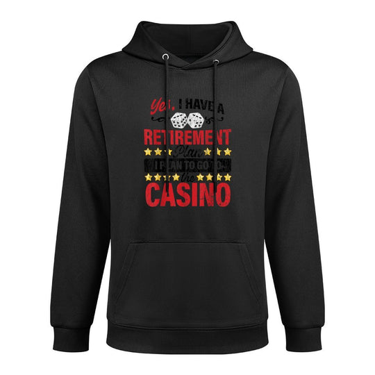 Casino Retirement Plan Funny Gambling Gambler Graphic Cotton-Polyester Blend Hoodie