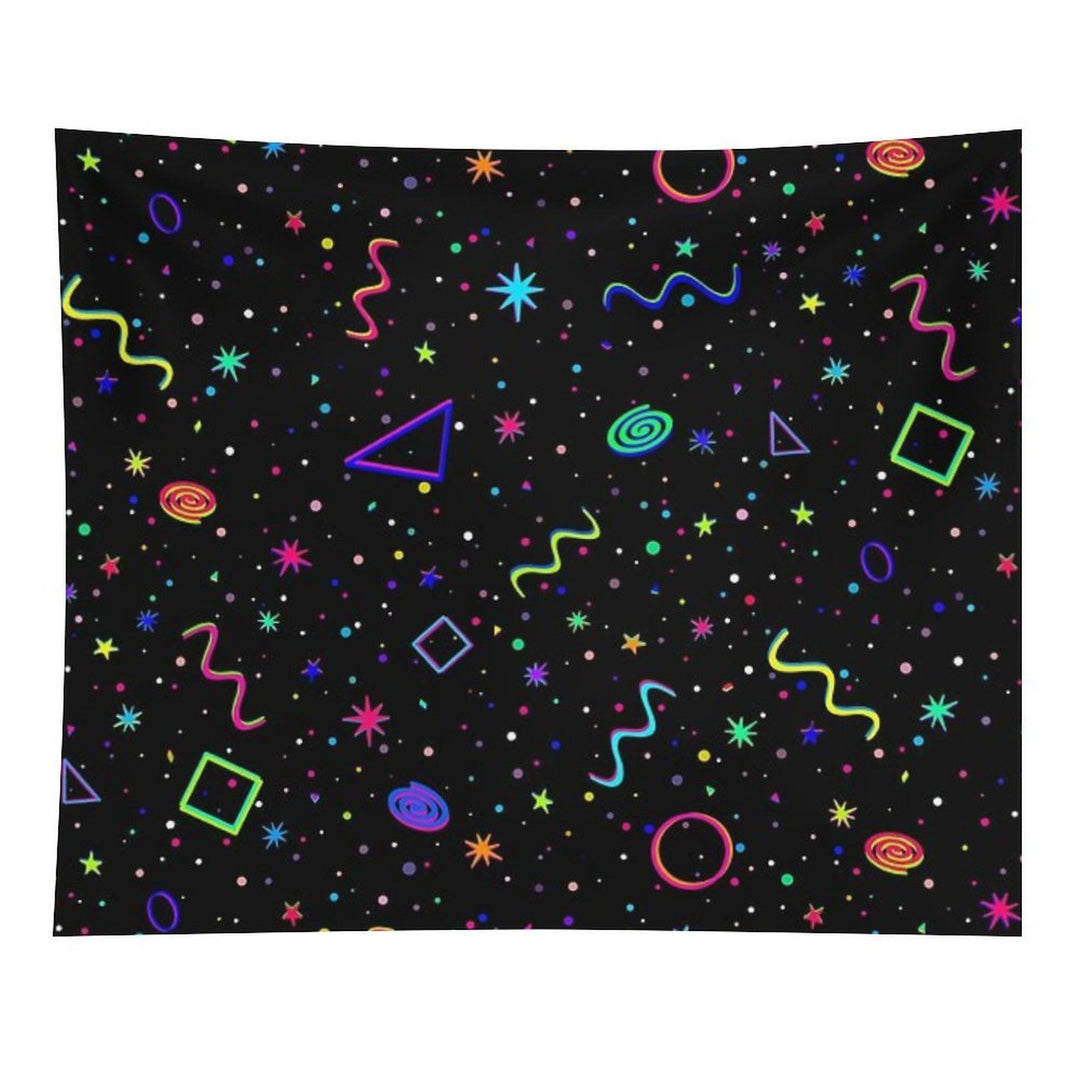90's 2000's Carpet Pattern Design - Y2k Neon Bowling Alley Arcade Movie Theater Skate Rink Carpet Dreamcore Nostalgia Tapestry