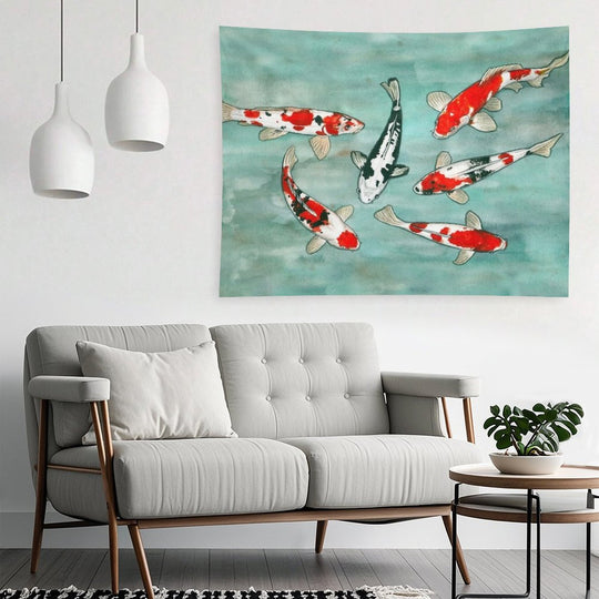 Le Ballet Des Carpes Koi Tapestry