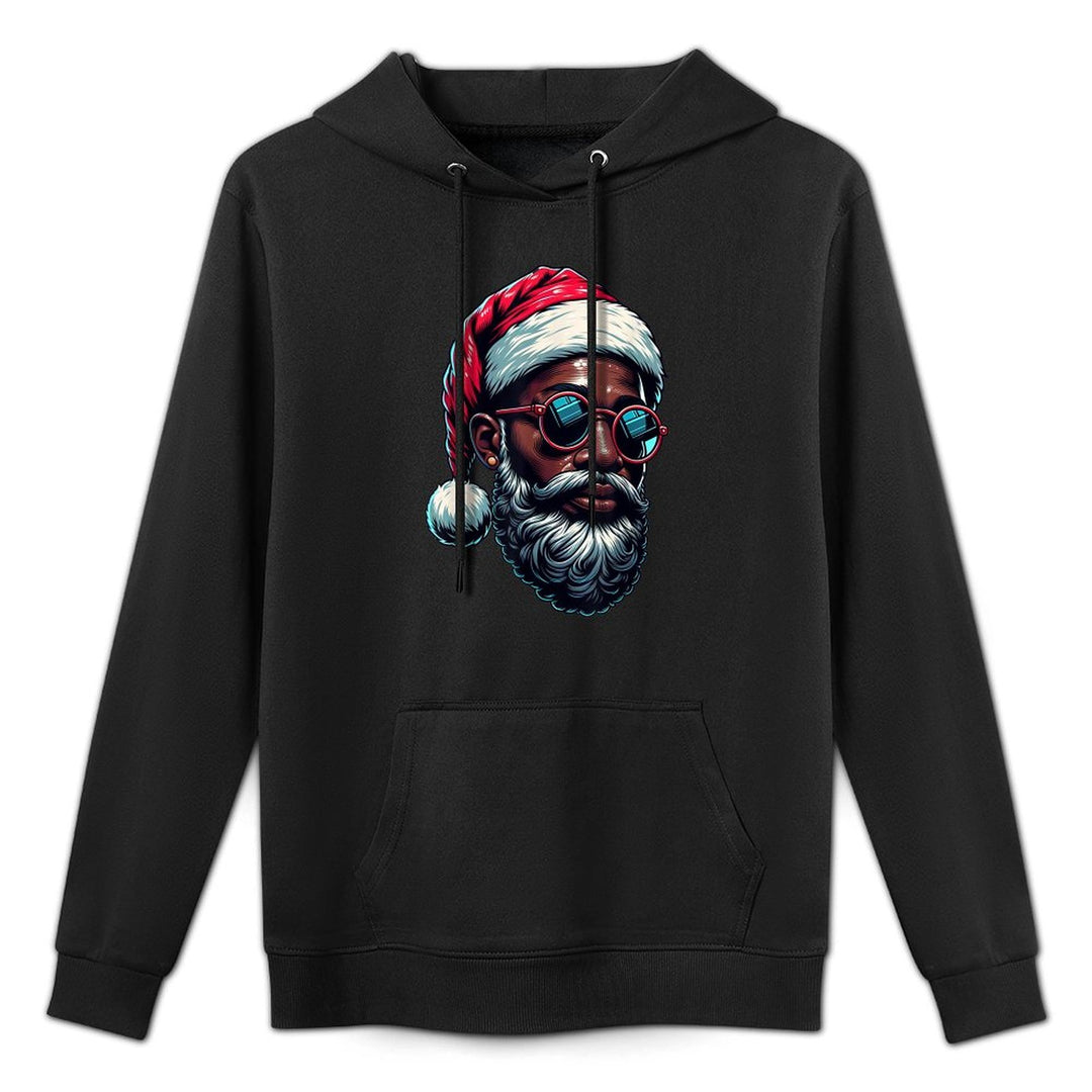 African American Christmas Pajama Xmas Afro Santa Claus PJ Unisex Design Hoodie