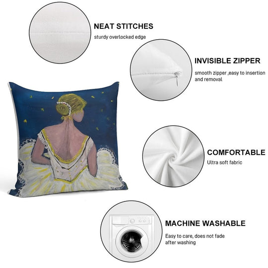Ballerina in White Dress Soft Ultra-Soft Texture Throw Pillow