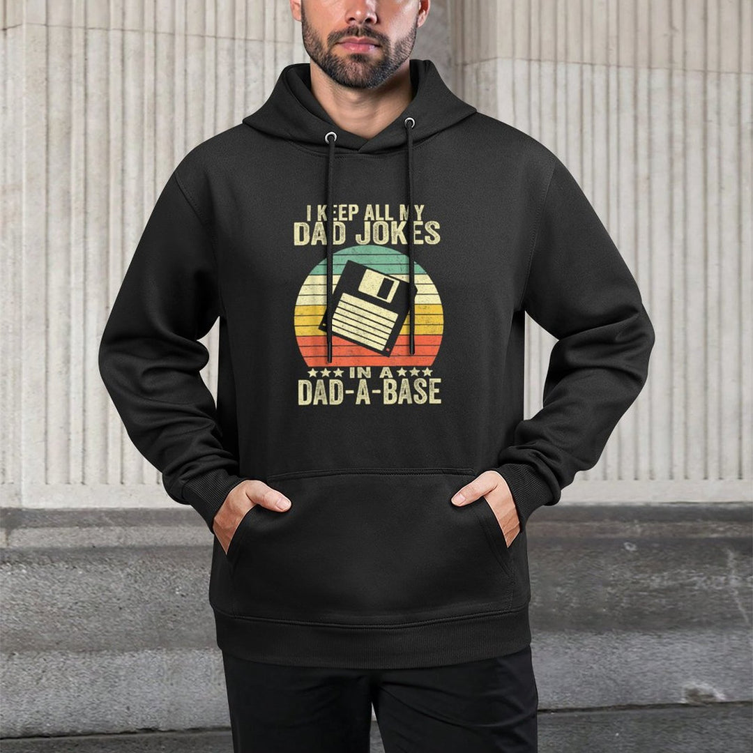 Mens Funny Dad Jokes in Dad-a-base Vintage for Father's Day Customizable Surface Hoodie