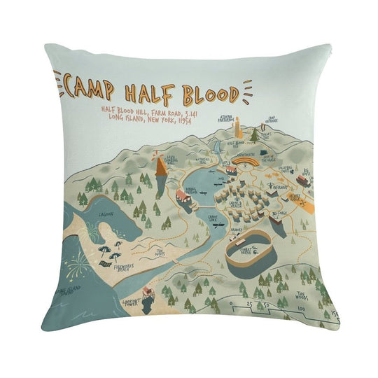 Map of Camp Half Blood Soft Skin-Friendly Throw Pillow