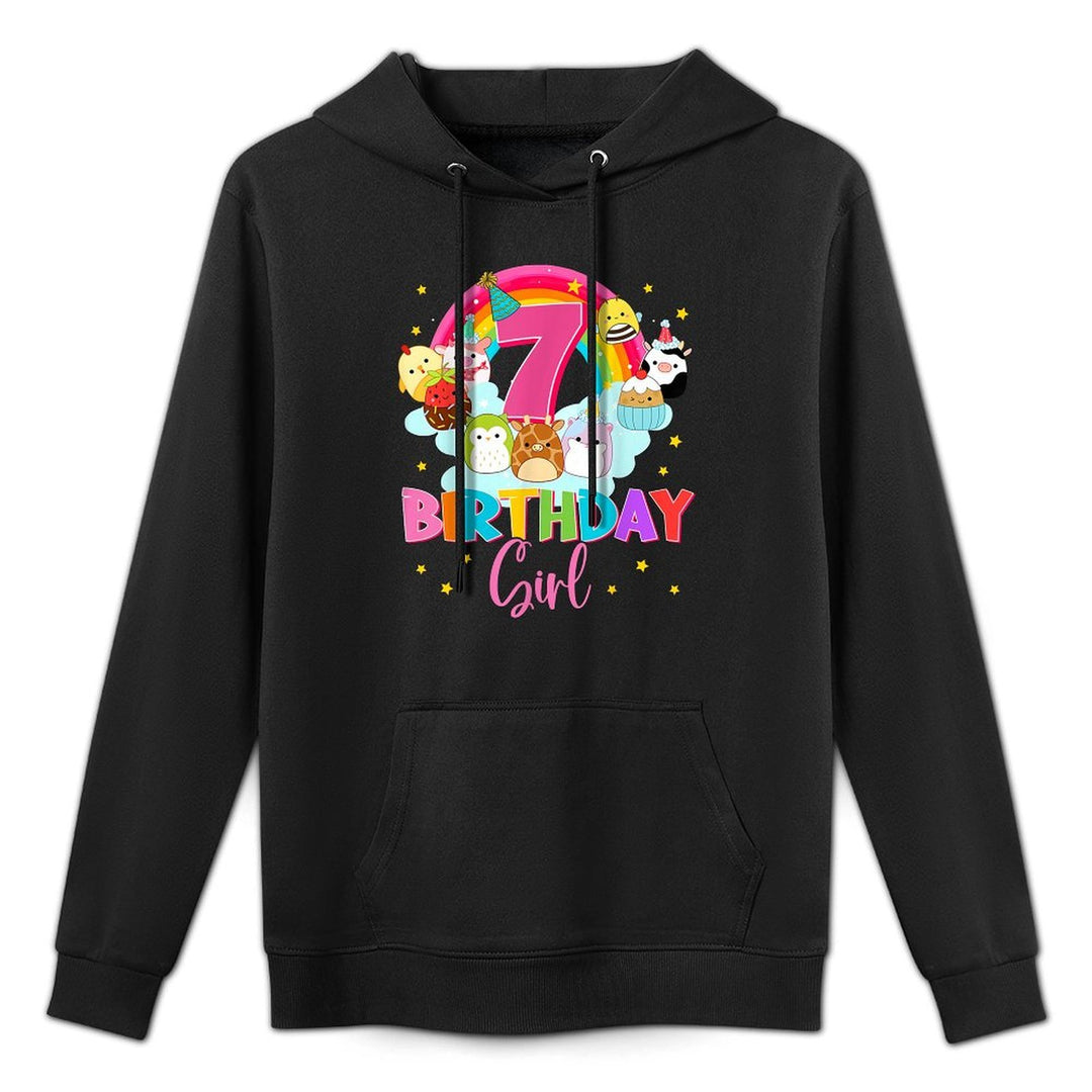 Happy 7th Birthday Squish Squad Mallow Girls Kids Cute Unisex Design Hoodie