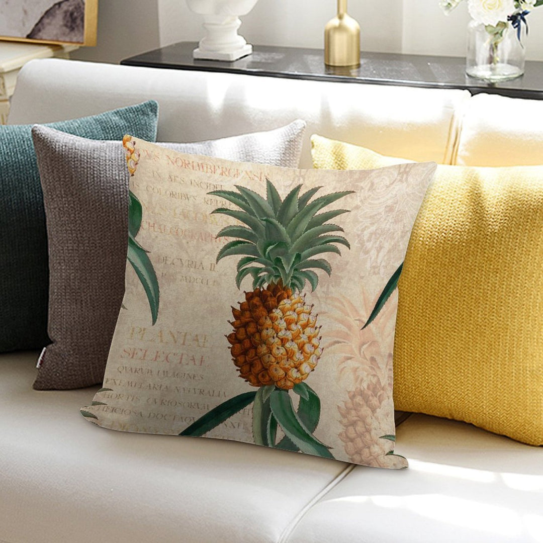 Vintage Pineapple Soft Hidden Zipper Throw Pillow