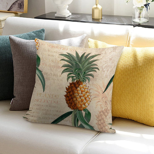 Vintage Pineapple Soft Hidden Zipper Throw Pillow