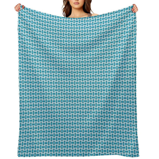 Overlapping Aqua Blue Diamonds Durable Throw Blanket