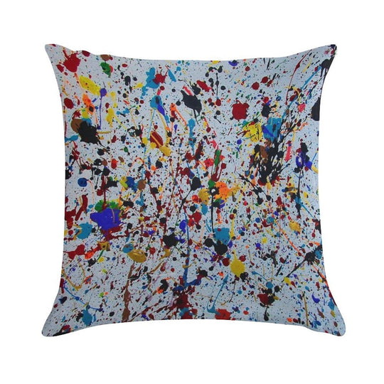 Splatter Paint Soft Hidden Zipper Throw Pillow