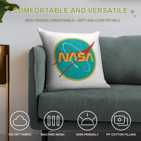 NASA RETRO Soft Home Decor Throw Pillow