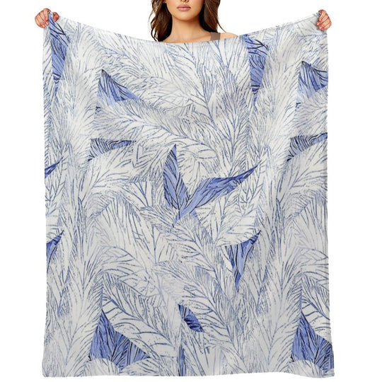 Welcome to The Jungle Elegant Tropical Foliage Pattern, Summer Print Machine-washable Throw Blanket