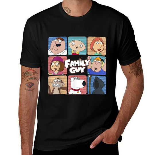 Family Guy Iconic Griffin Family Group Shot Big Chest Panels  Affordable Price T-Shirt