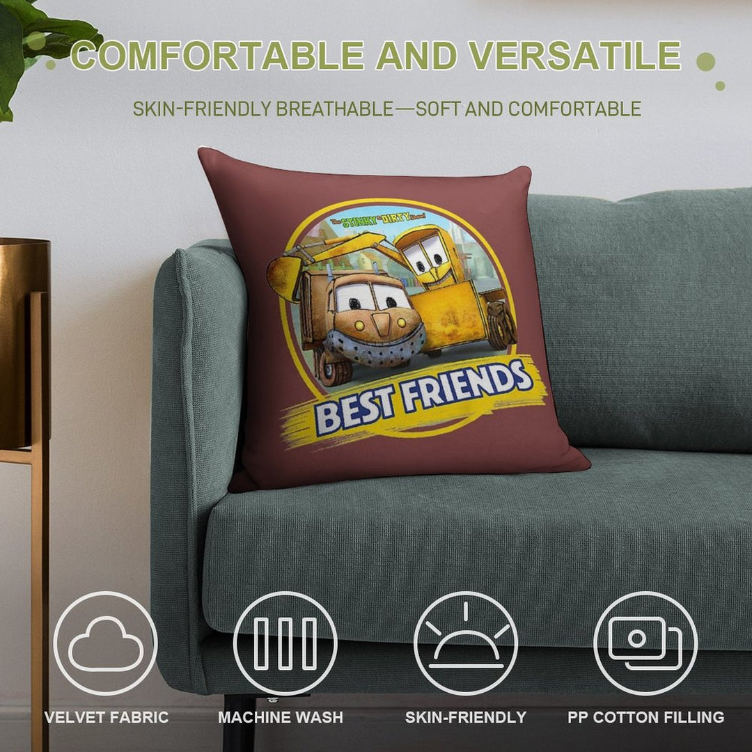 Kids The Stinky And Dirty Show - Best Friends Soft Easy Maintenance Throw Pillow