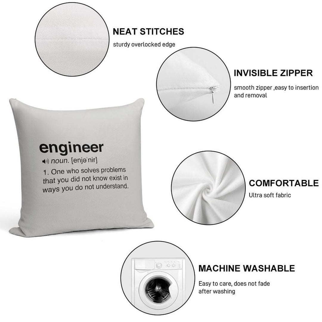 Funny Engineer Definition Soft Ultra-Soft Texture Throw Pillow