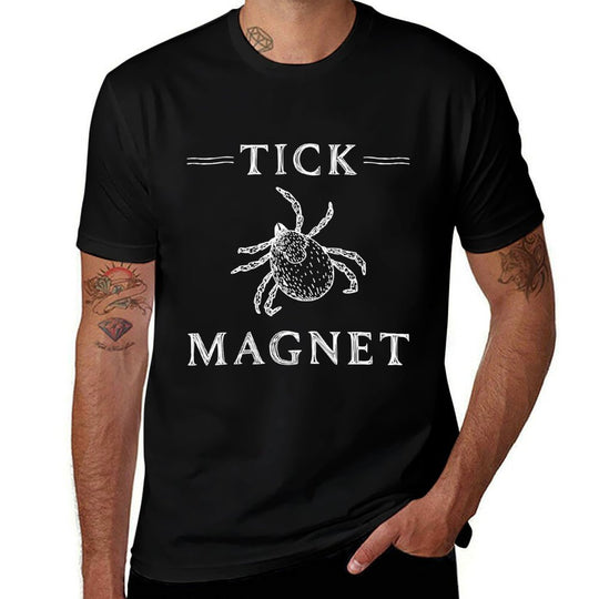 Tick Magnet Funny Hiking Camping Outdoor Bug Tick Magnet  Slim-fit Cut T-Shirt