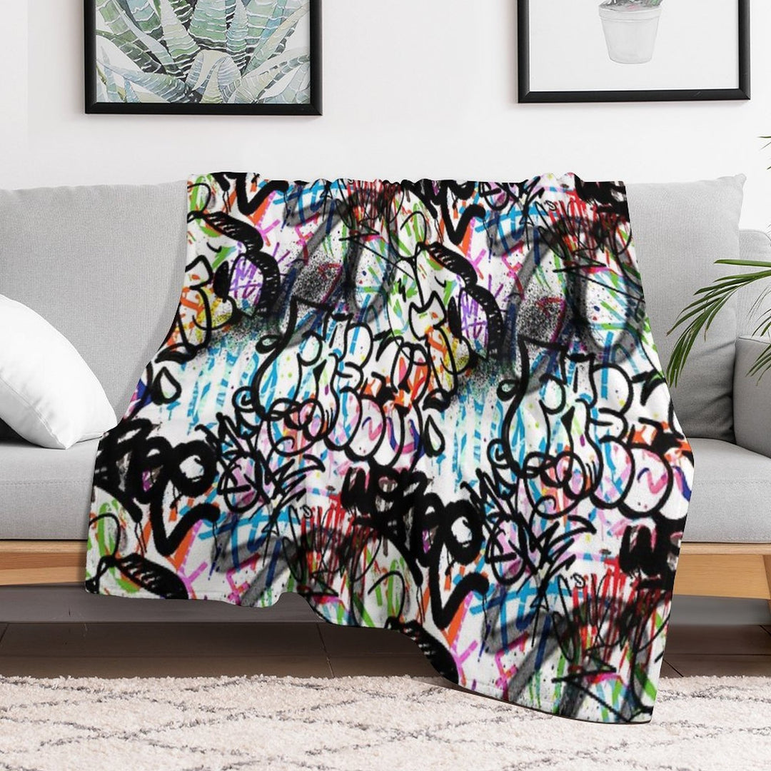Graffiti Seamless Design. Urban Art. Wrinkle-free Throw Blanket