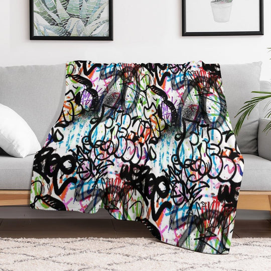 Graffiti Seamless Design. Urban Art. Wrinkle-free Throw Blanket