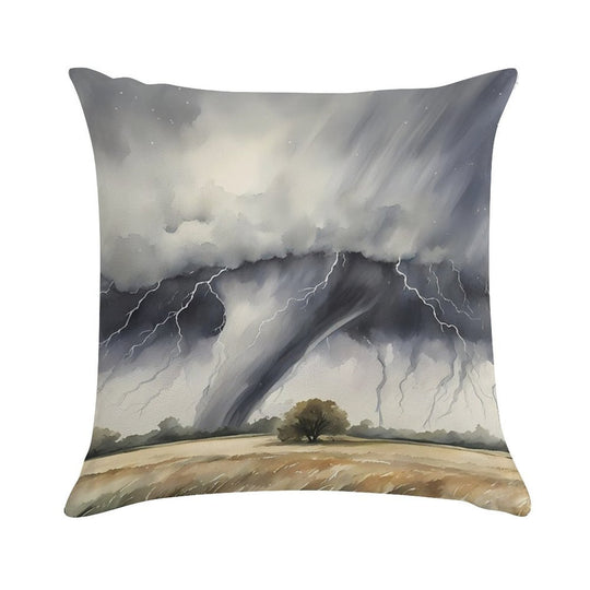 Tornado over Field Soft Anti-Pilling Throw Pillow