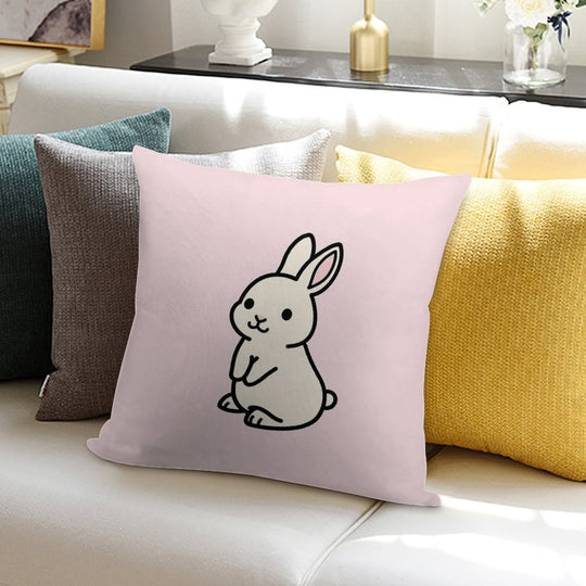 White Bunny Soft Gift Ready Throw Pillow