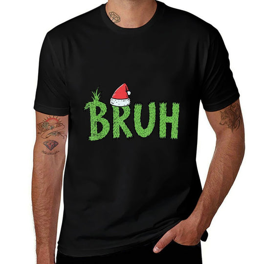 Christmas Bruh Santa Hat Funny Xmas Meme Humor Men Women Kid  Soft T-Shirt