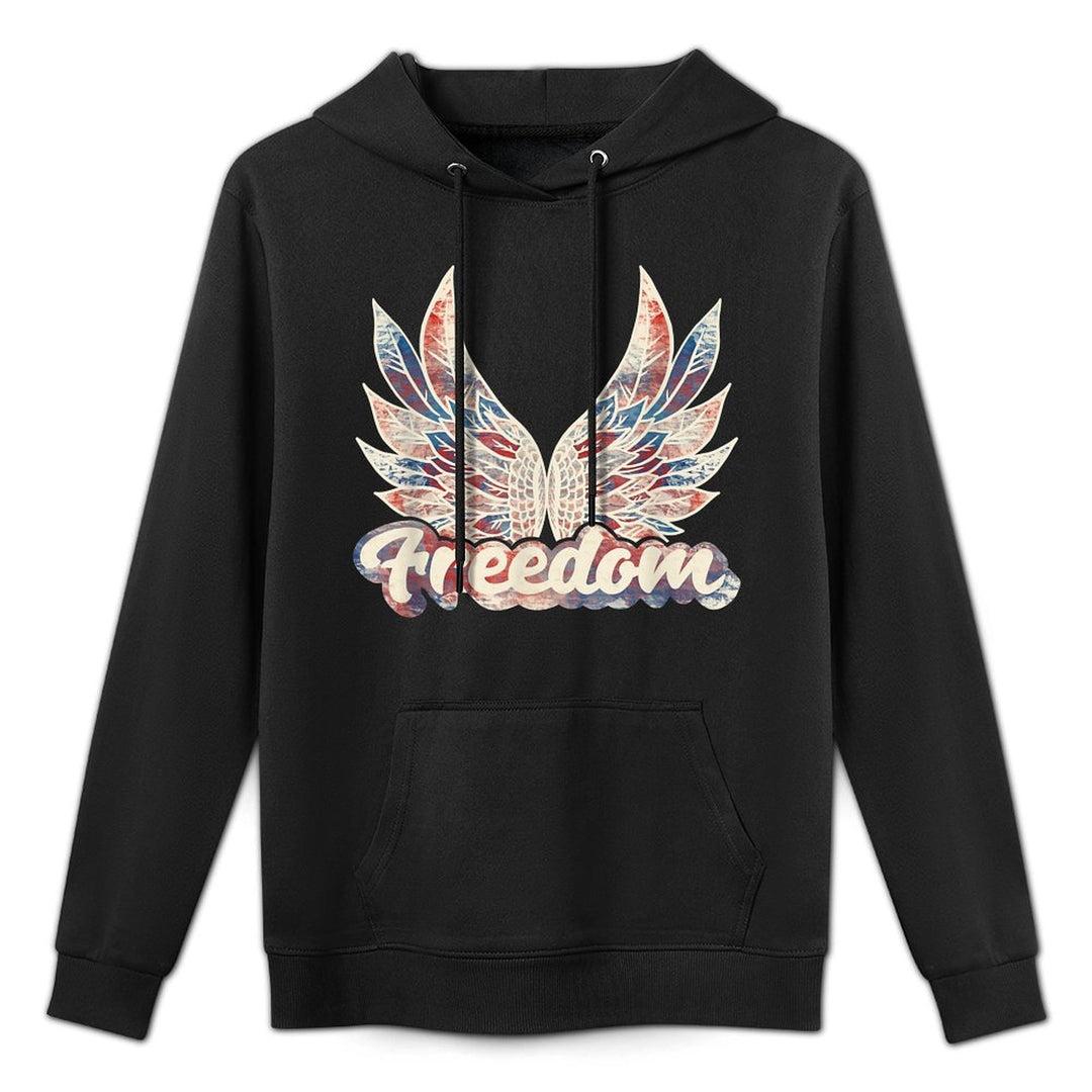 Vintage Freedom Wings 4th of July Patriotic Angel Wings USA Relaxed Fit Hoodie