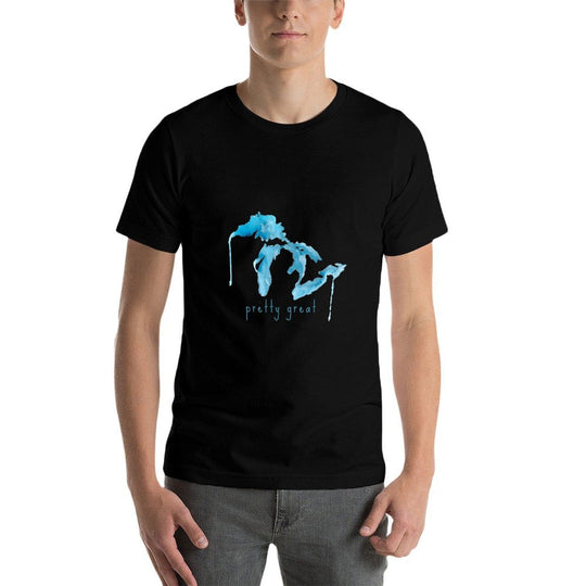 State of Michigan Watercolor Mitten Great Lakes  Odor-resistant T-Shirt