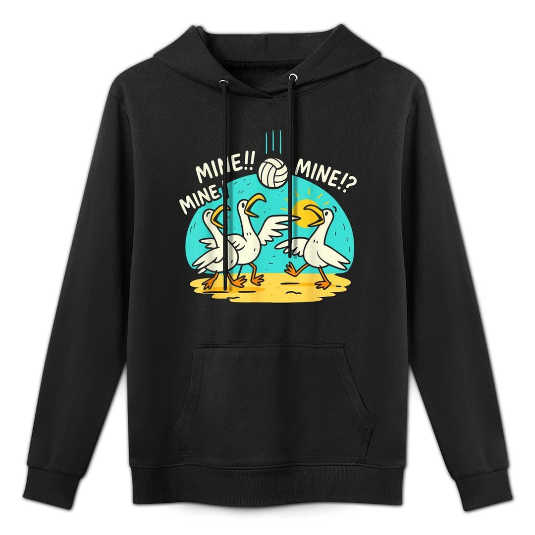 Funny Bird Playing Volleyball Mine Game Day Vibes Sports Machine Washable Hoodie
