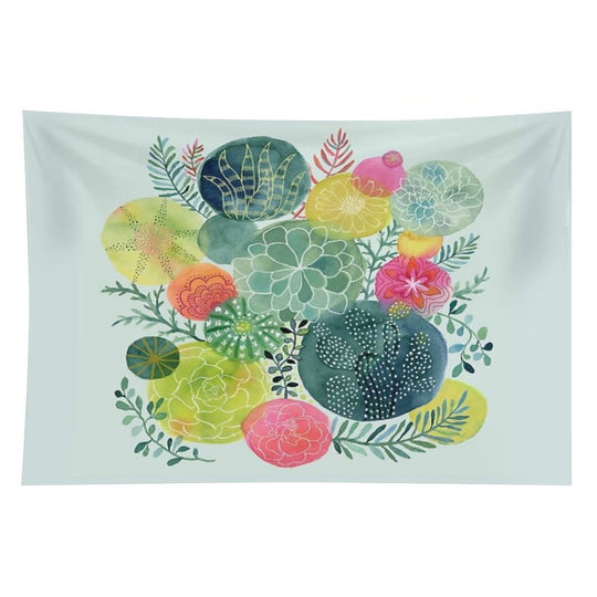Succulent Circles Tapestry