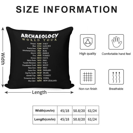 Archaeologist World Tour Funny Historical Dig Sites Soft Easy Maintenance Throw Pillow