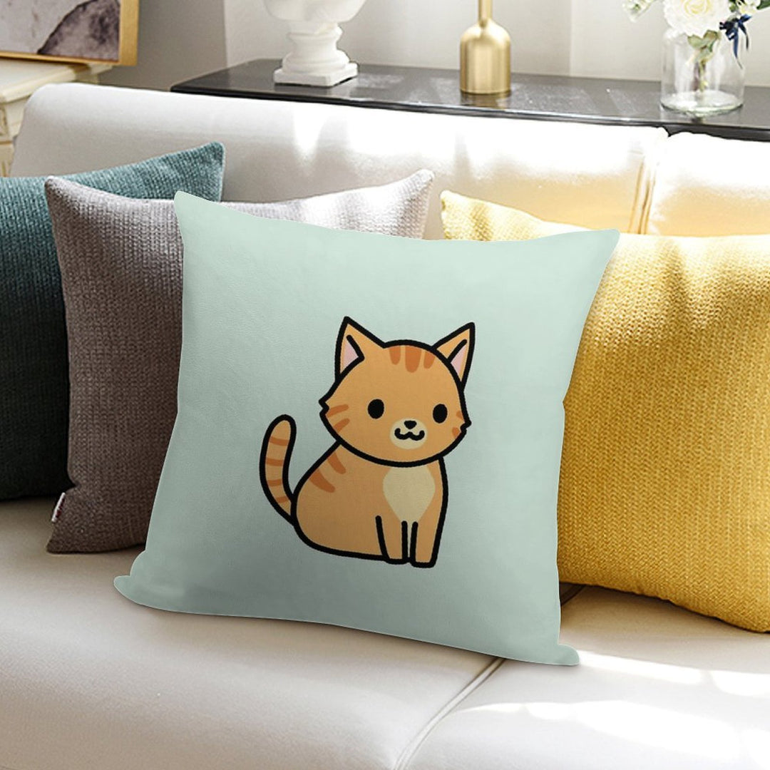 Orange Tabby Cat Soft Decorative Cover Throw Pillow