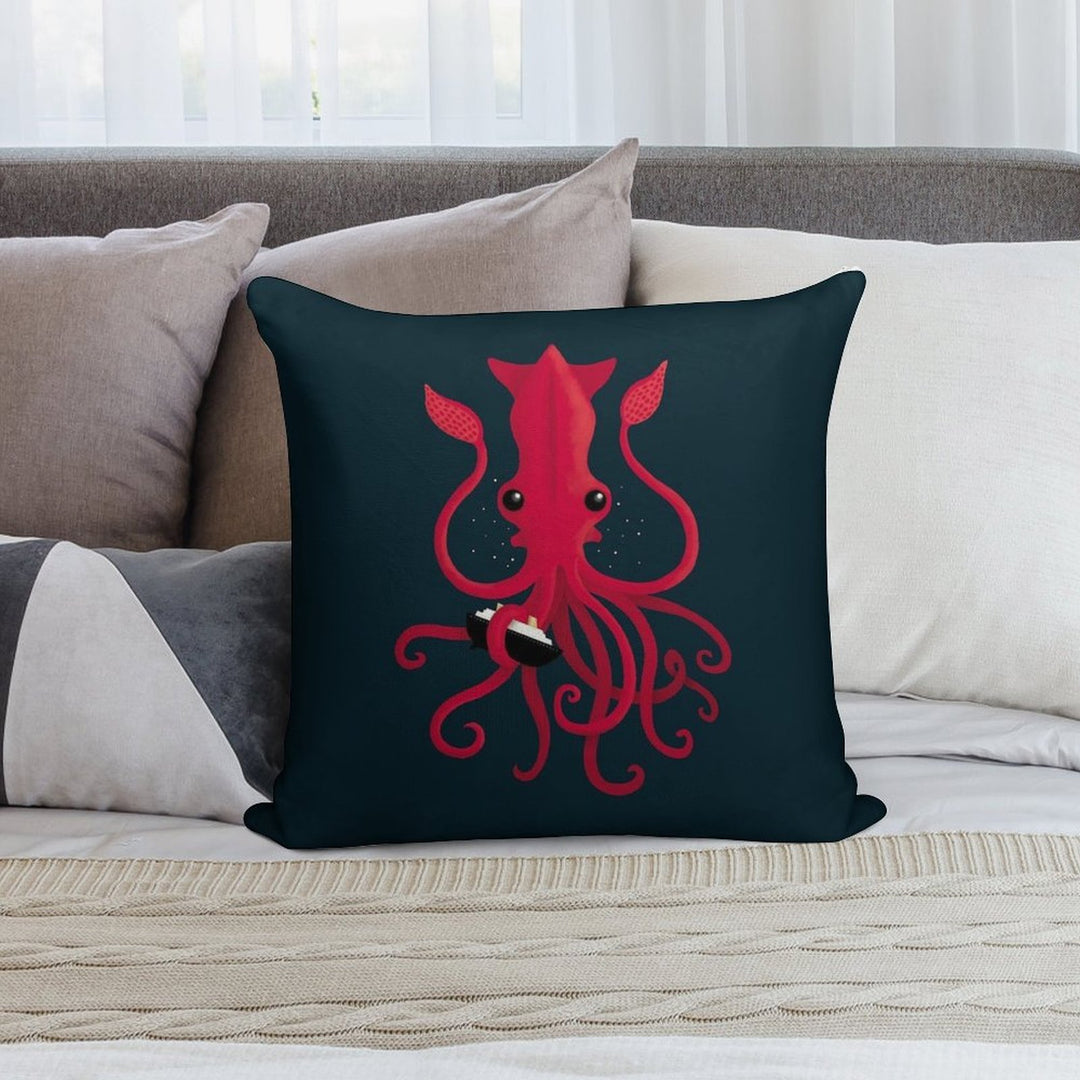 Kraken Attaken Soft Washable Throw Pillow
