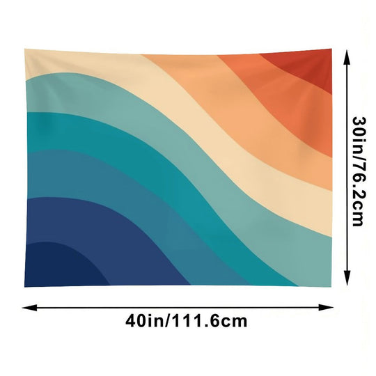 Retro Summer Wave #1 #minimal #decor #art Tapestry