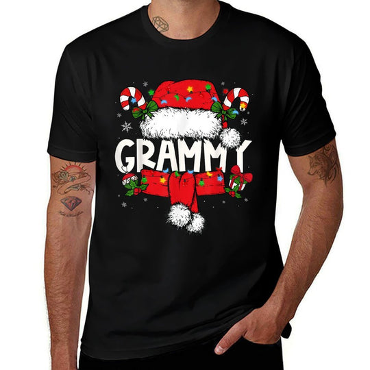 Grammy Christmas Pajama Santa Claus Family Matching Grandma  Trendy Pattern T-Shirt
