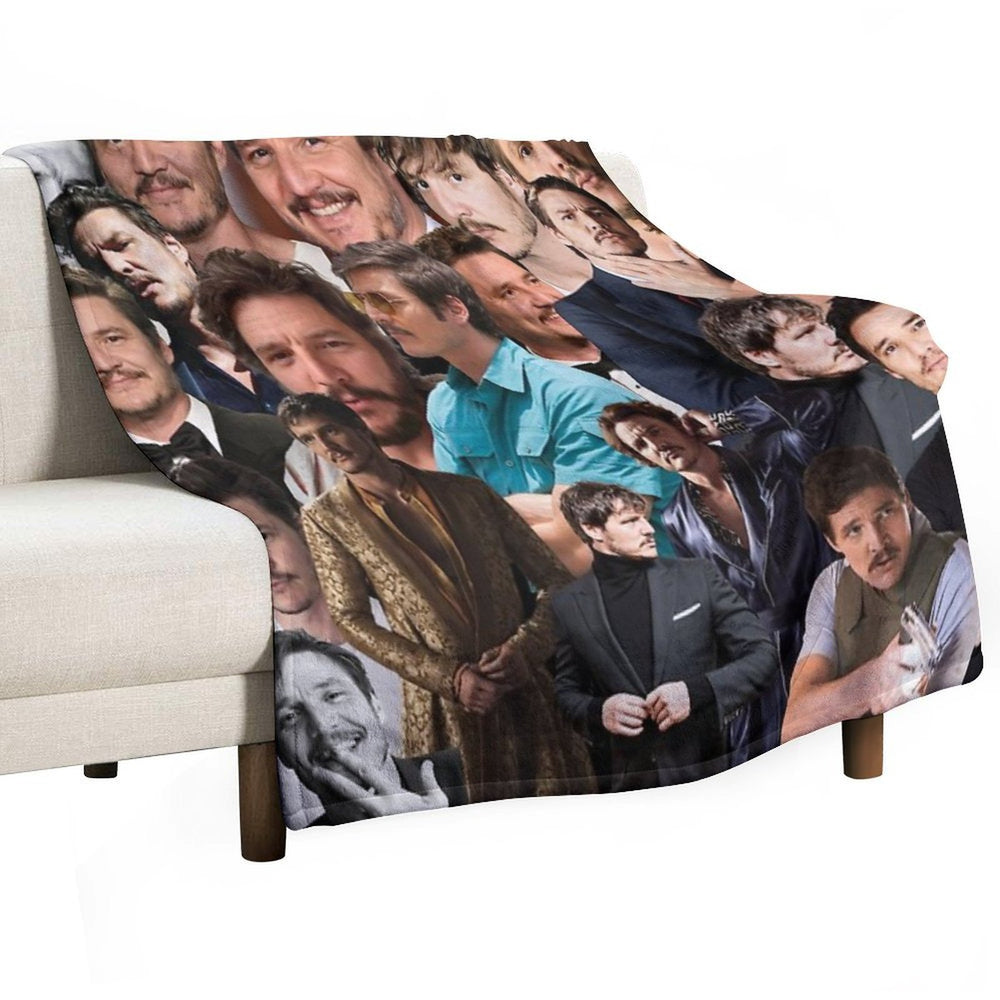 Pedro Pascal Photo Collage Easy Care Throw Blanket