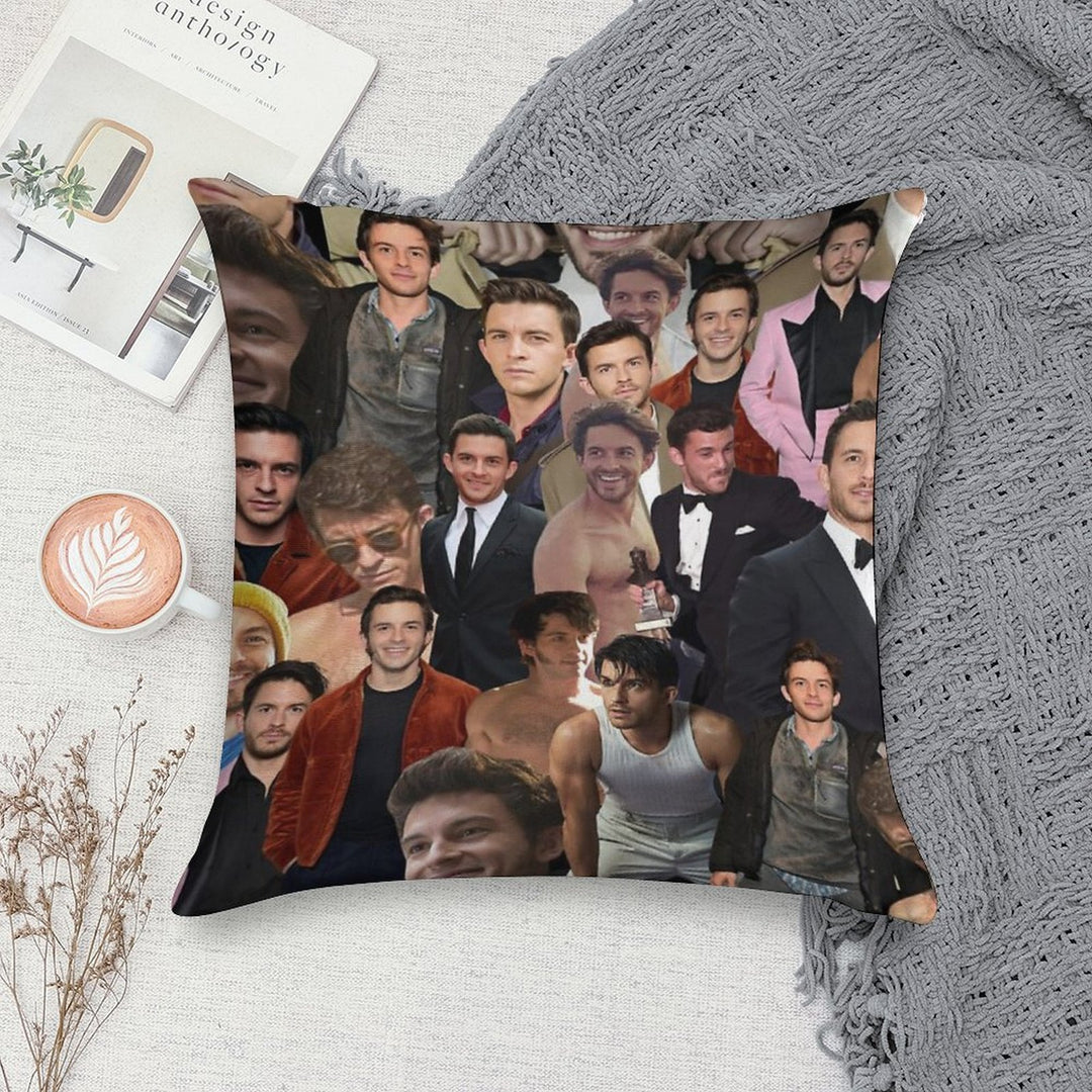 Jonathan Bailey Collage Soft Reinforced Edging Throw Pillow