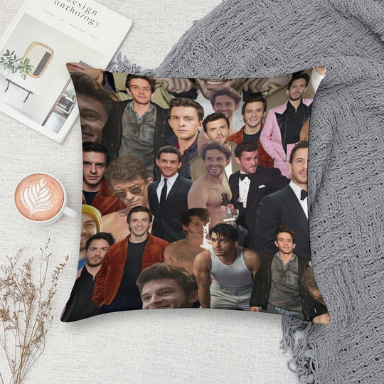 Jonathan Bailey Collage Soft Reinforced Edging Throw Pillow