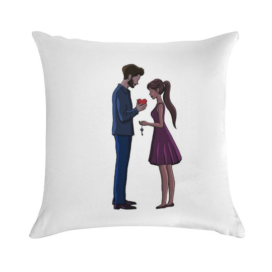 Man Gives His Heart to His Love Soft Luxury Feel Throw Pillow