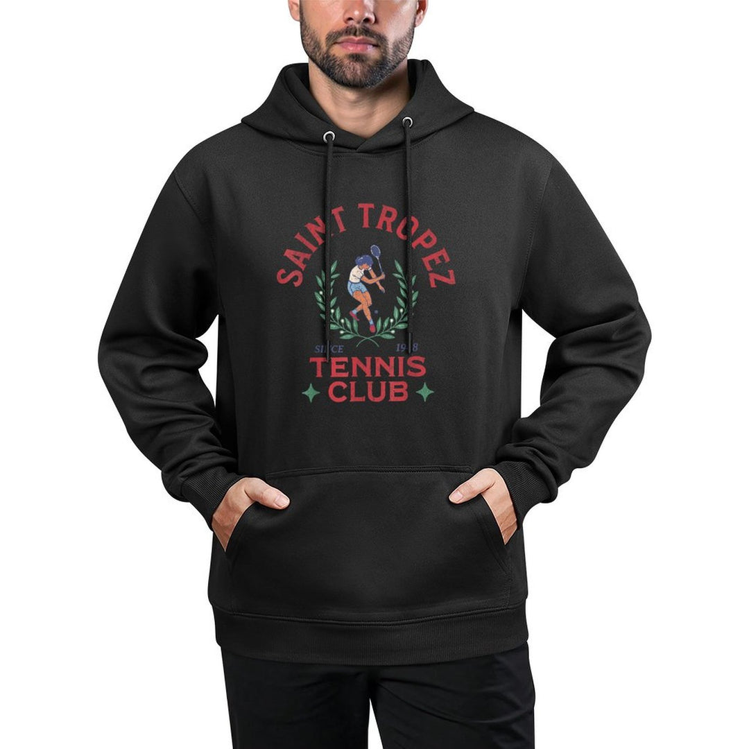 Saint-Tropez France Retro Vintage Tennis Club Shrink-Resistant Hoodie