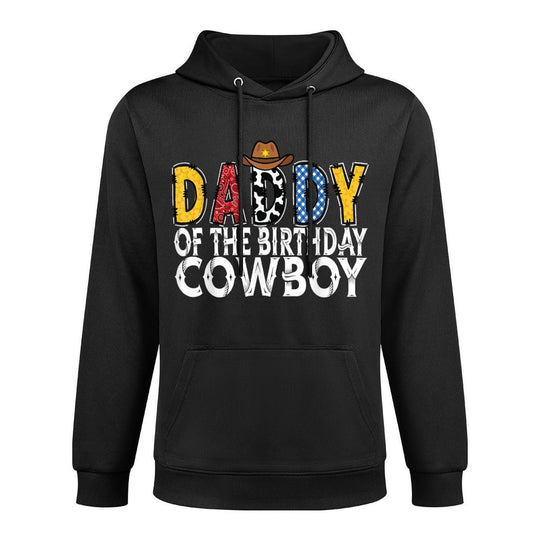 Daddy 1st Birthday Cowboy Western Daddy Birthday Boy Cotton-Polyester Blend Hoodie