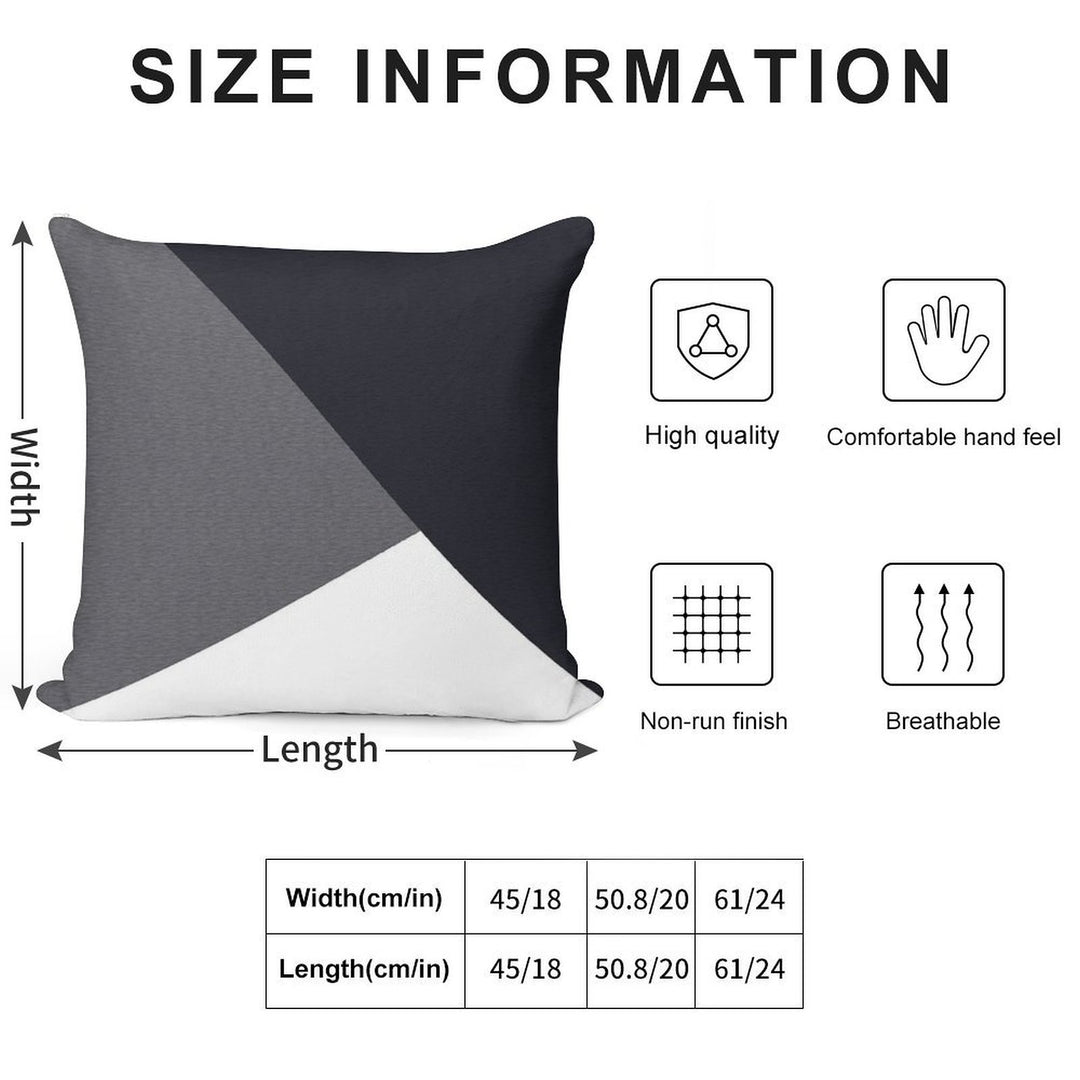 Grey Geometric Triangle Soft Washable Throw Pillow