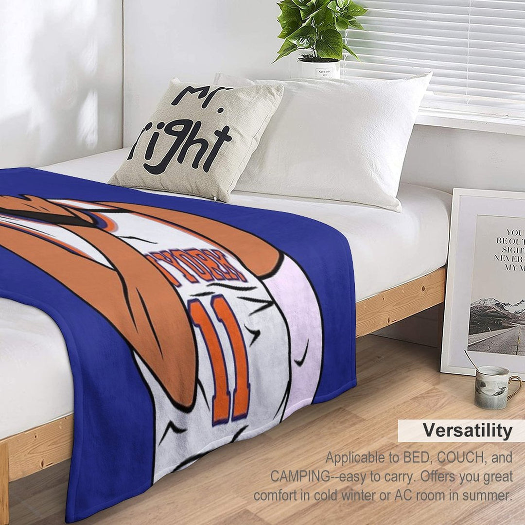 Jalen Brunson 3 Point Celebration Eco-conscious Throw Blanket